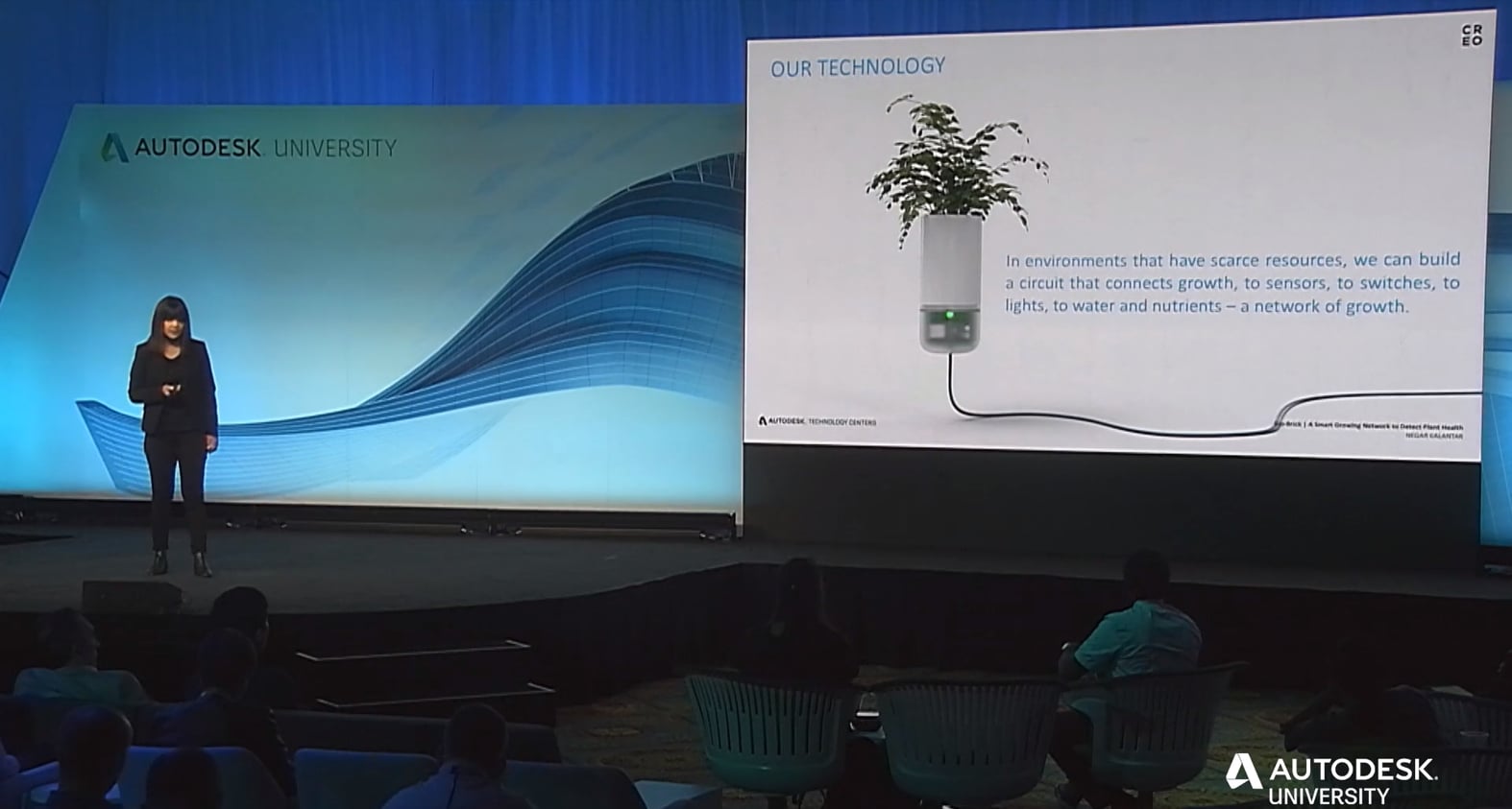 On the Autodesk University main stage