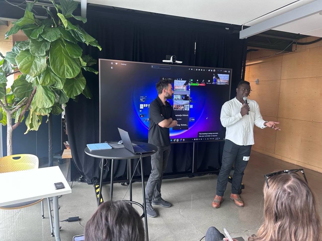 Presenting at Autodesk's Pier 9 workshop with co-founder Gracious Adegbite